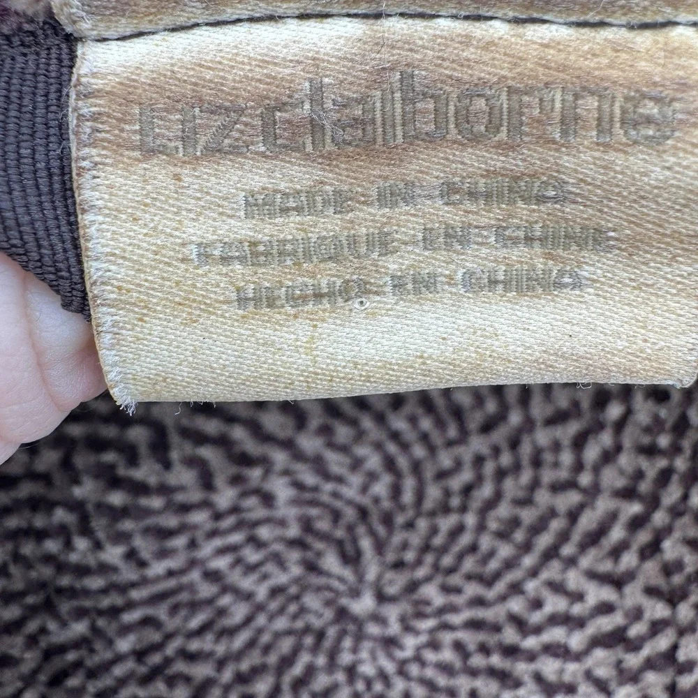 Liz Claiborne Brown Textured Bucket Hat Vintage 90s Plush OS Granny core‎